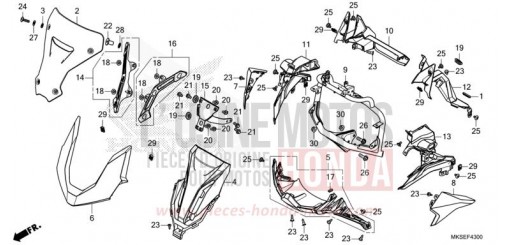 ABDECKUNG, VORNE (CRF1100A/AL/D/DL) CRF1100AM de 2021